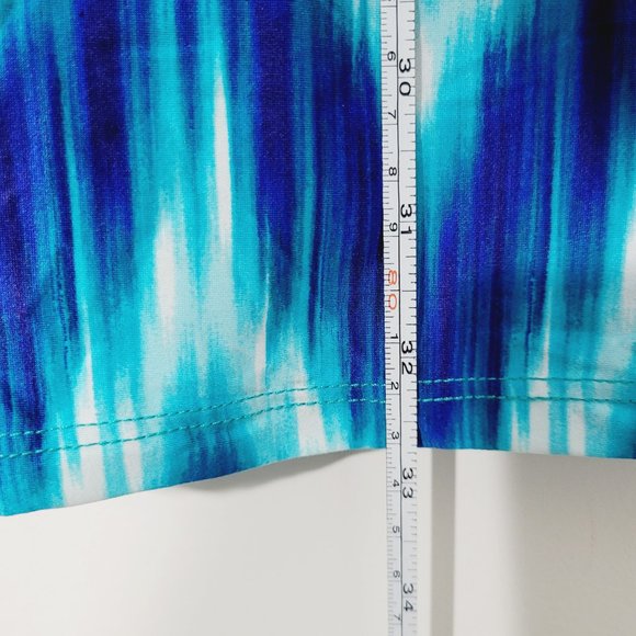 La Blanca Cover Up Womens Blue Chevron Stripe Swimsuit Tunic Shoulder Stretch S - Picture 7 of 9